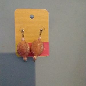 Pink stone earrings